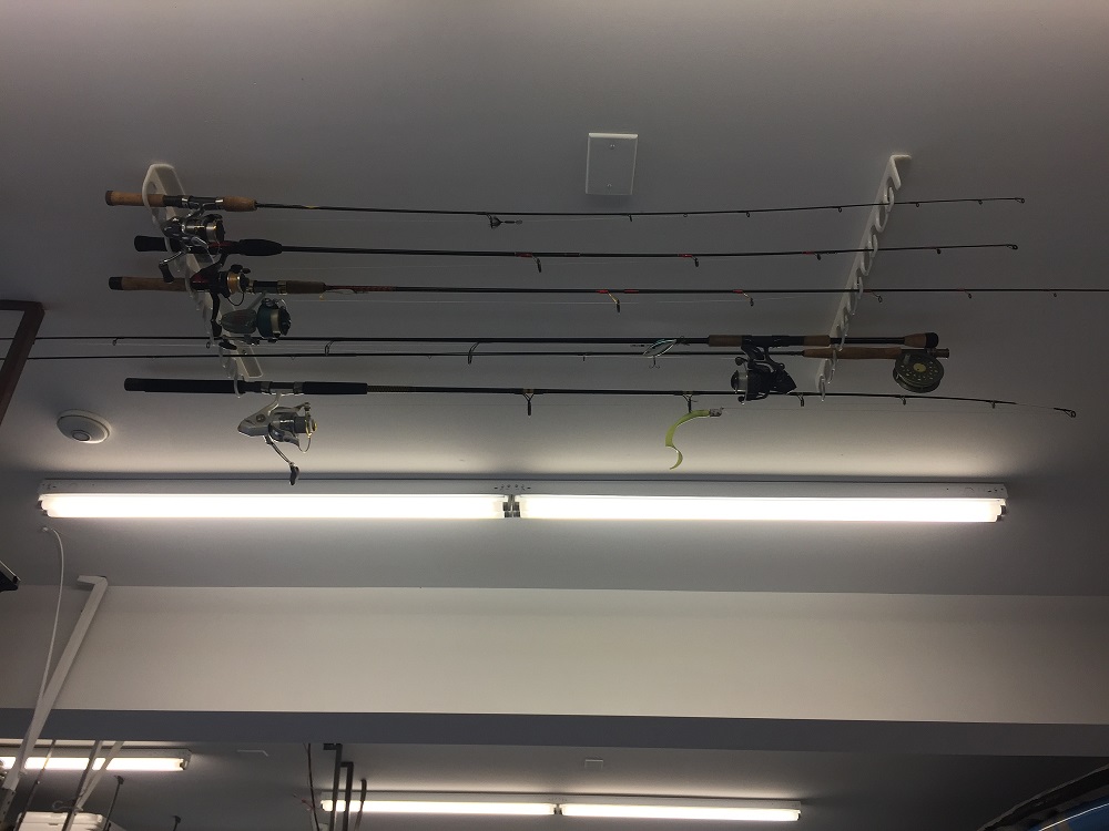 ceiling fishing pole holders